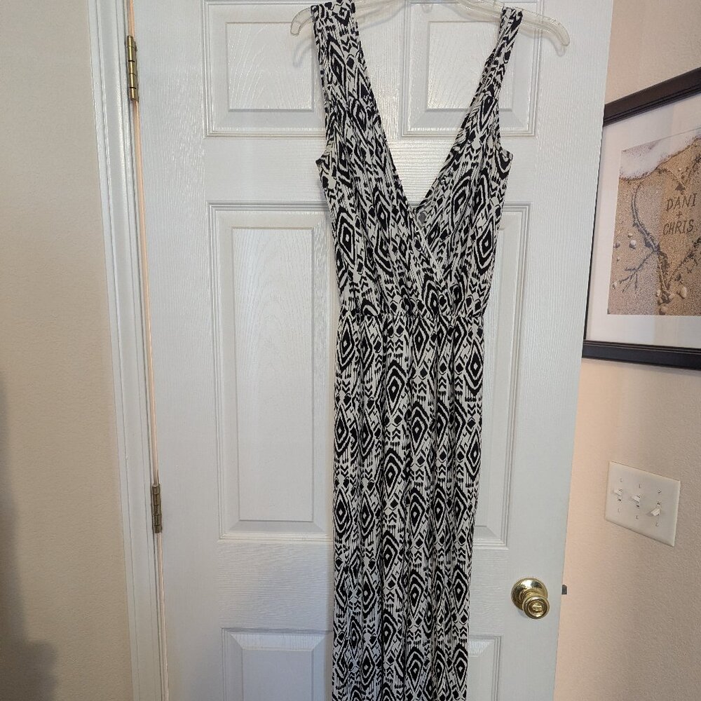 Black and beige long romper